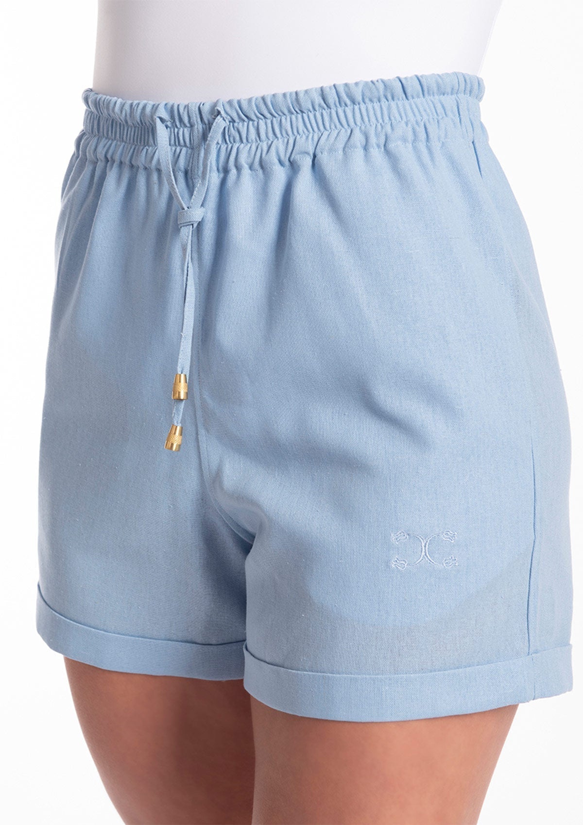 Ленени панталонки CAMELINA & SHORTS CYAN