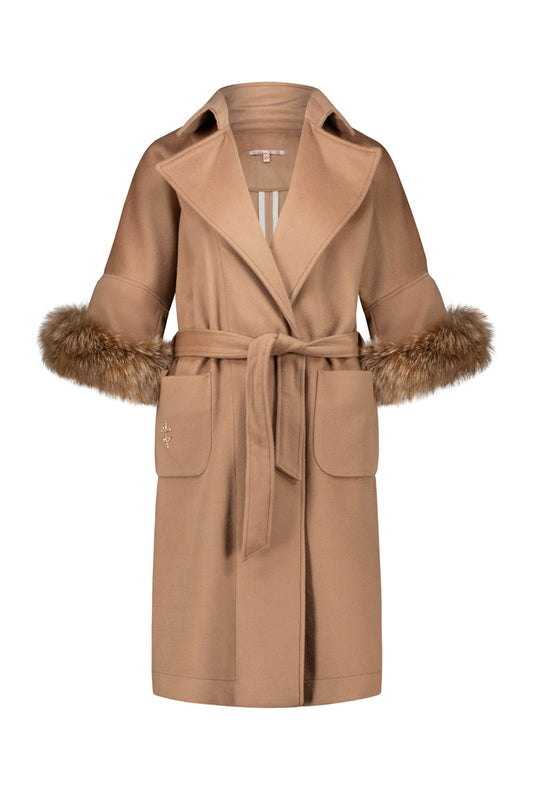 Дамско палто с 3/4 ръкав PAP CARAMEL Collection KA BO