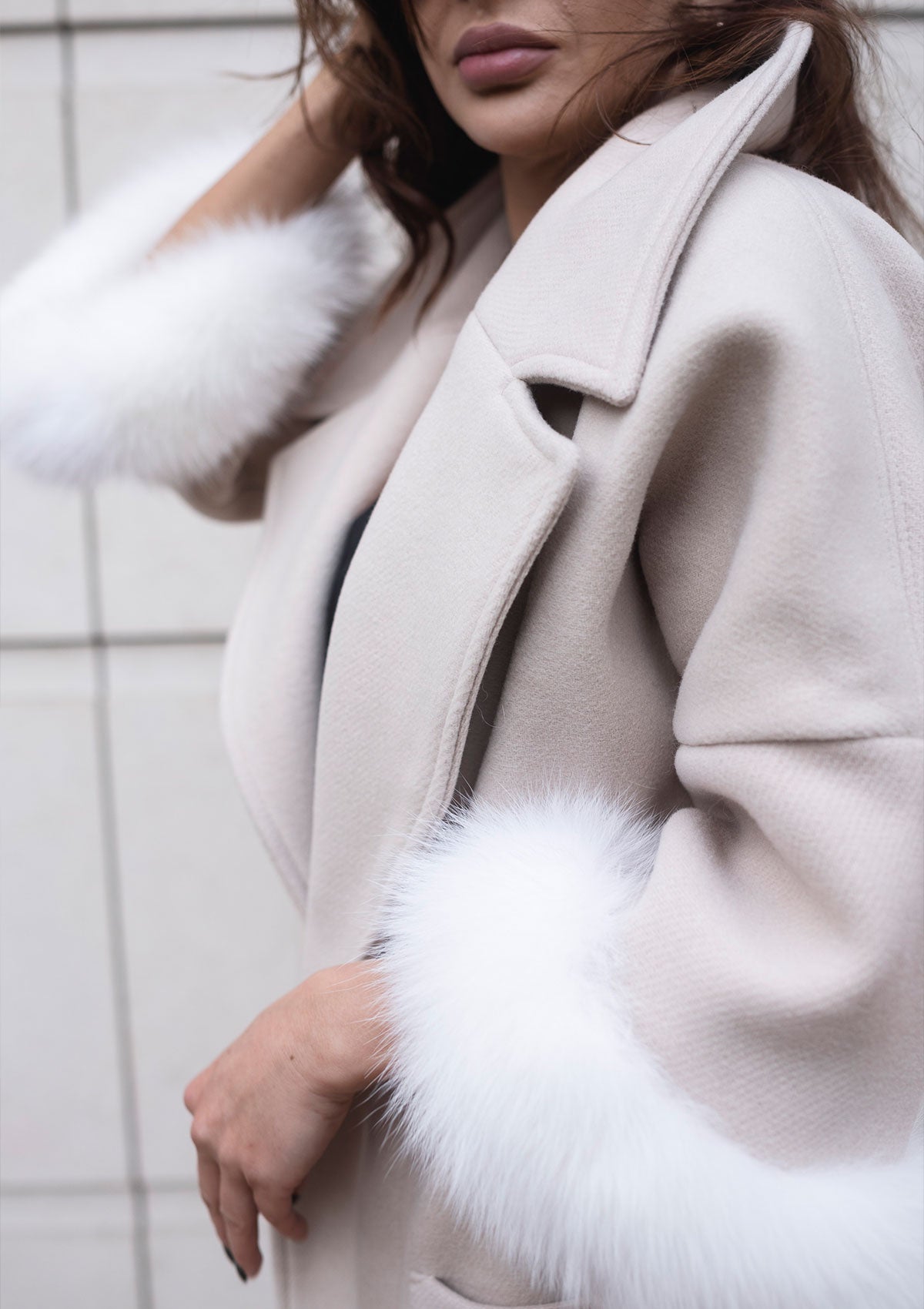 Дамско палто с 3/4 ръкав PAP BEIGE Collection KA BO