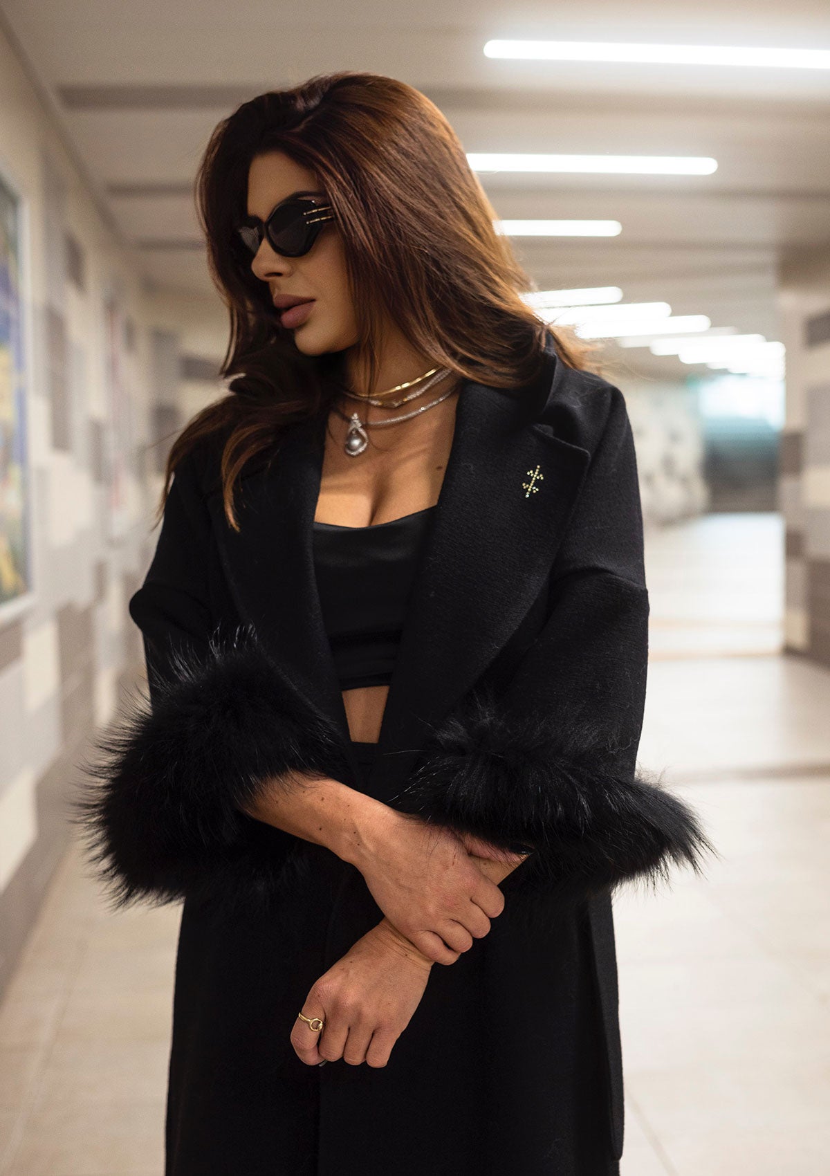 Дамско палто с 3/4 ръкав PAP BEIGE Collection KA BO