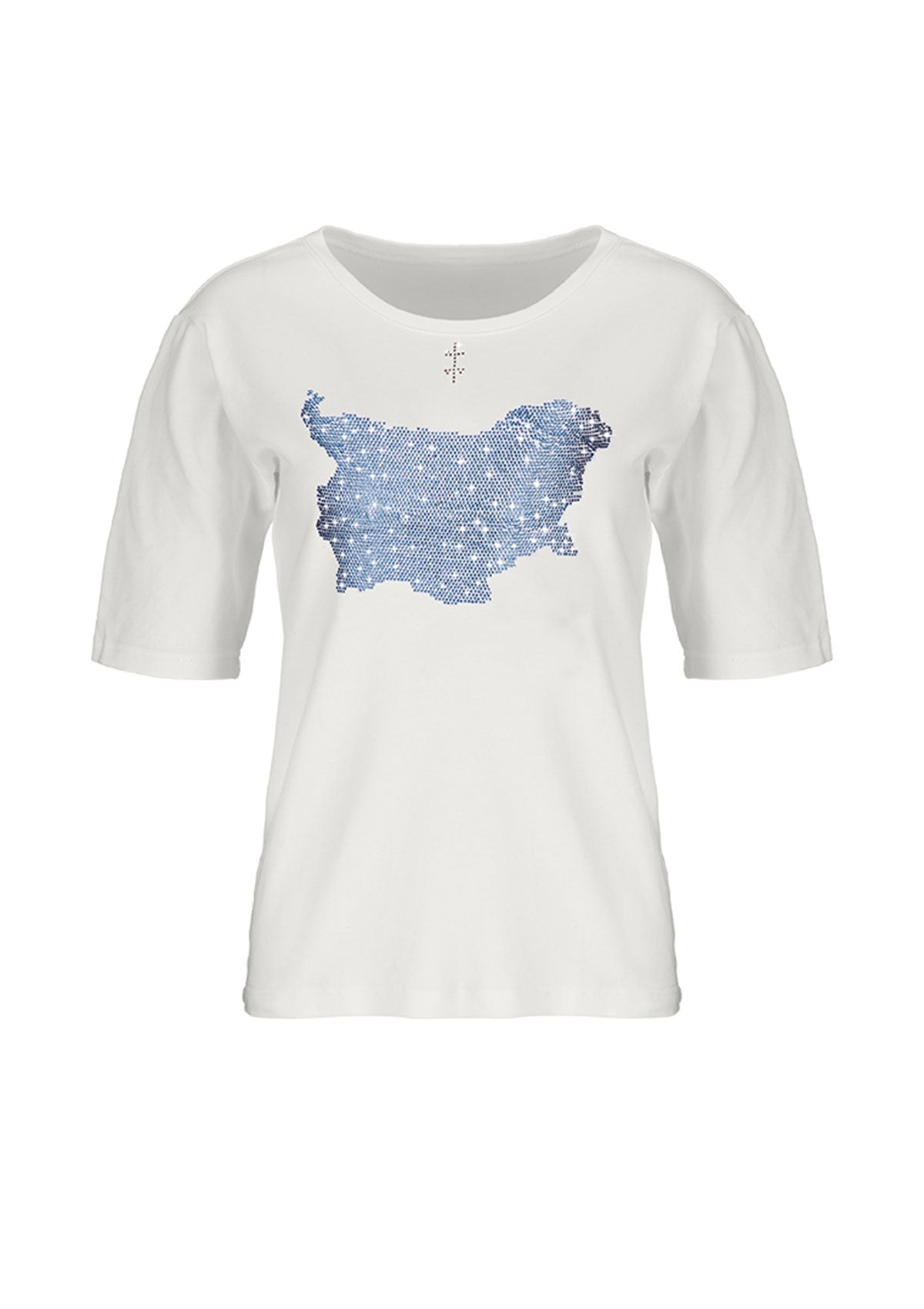 Дамска тениска STORY MELANGE BLUE PRINT Collection KA BO