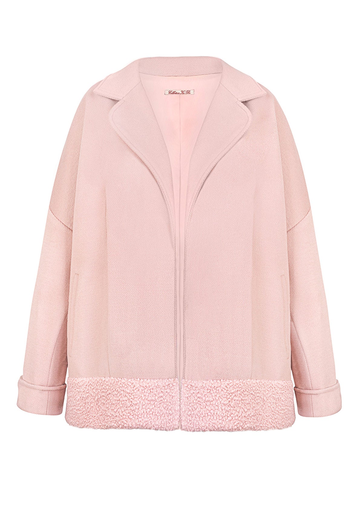 Розово дамско палто ANNA PYRNA - PINK късо палто със свободен силует и изчистена линия