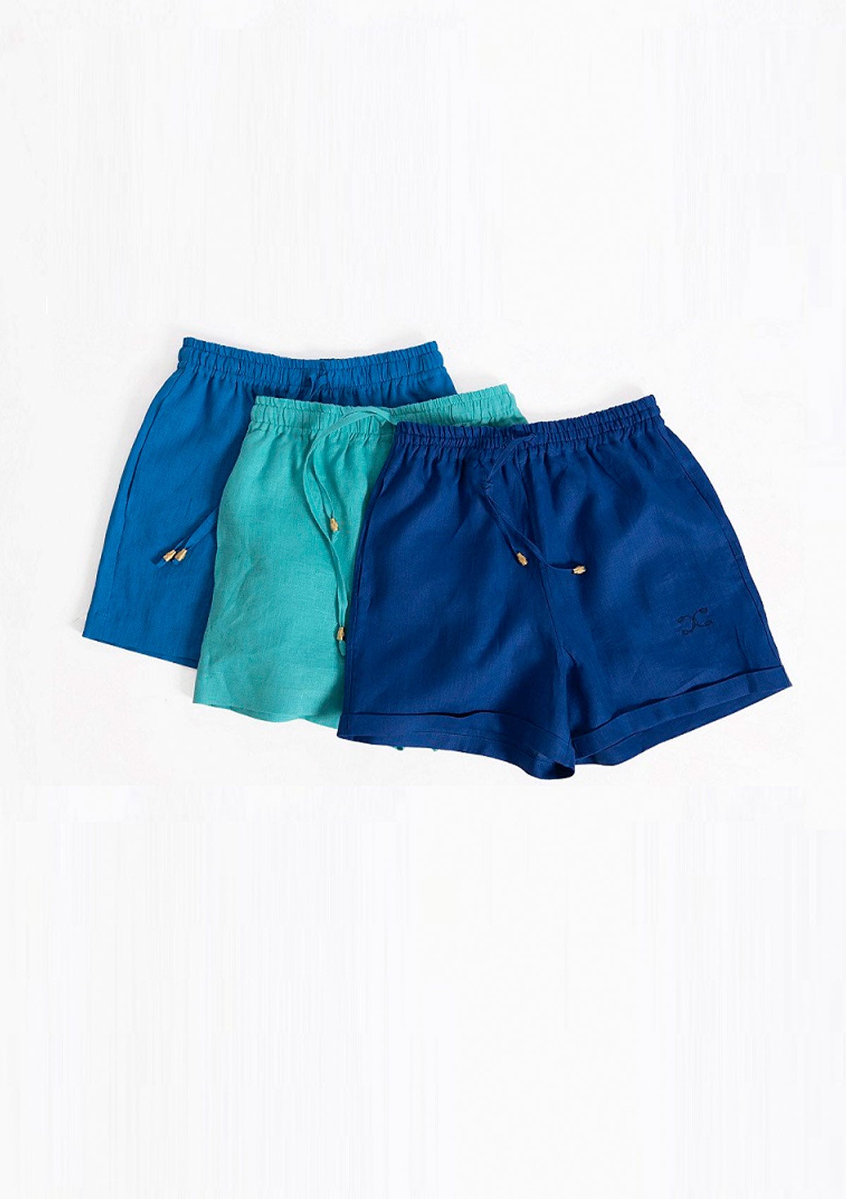 Ленени панталонки CAMELINA & SHORTS NAVY BLUE Collection KA BO