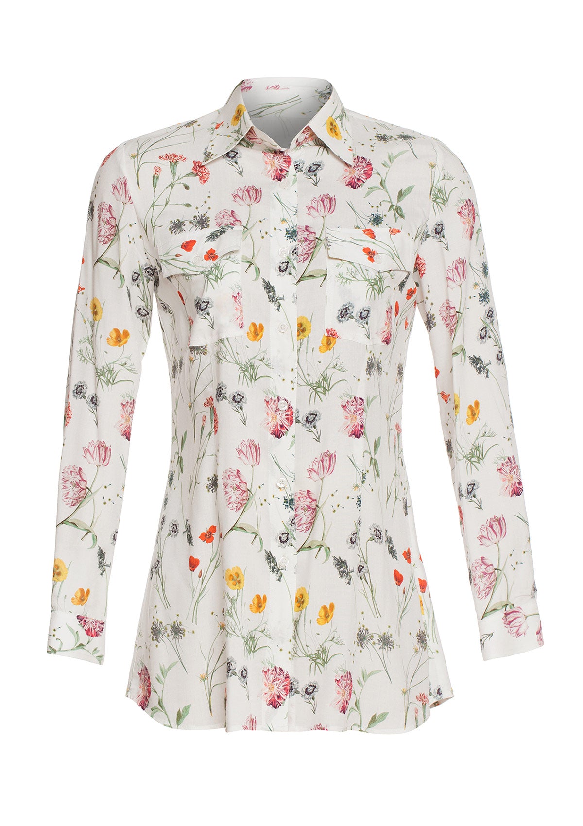 Дамска ленена риза с флорални мотиви DAISY ленено облекло свободна кройка цветен десен