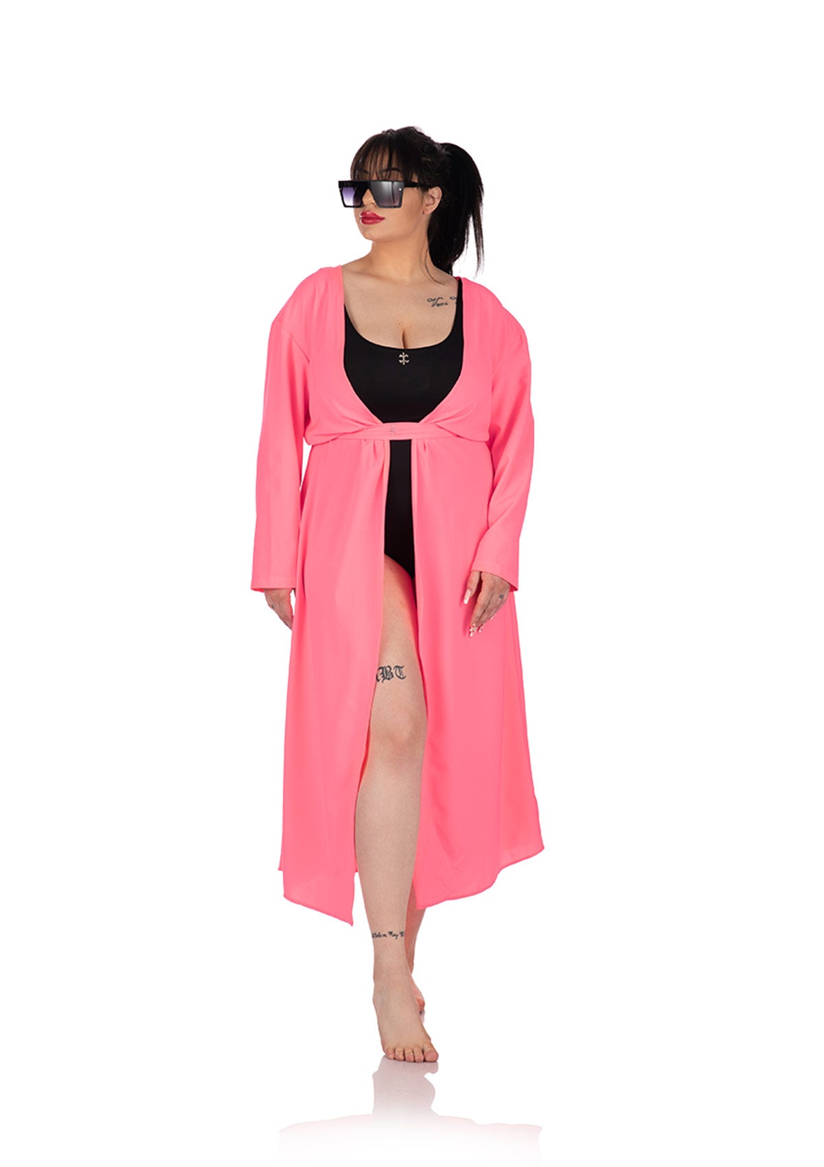 Розов халат KORAL роба кимоно стил комфортен халат