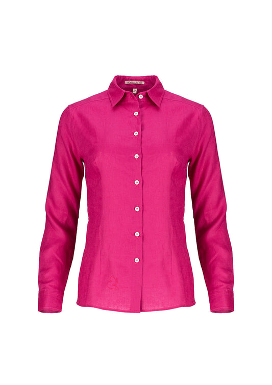 Розова ленена риза PINK START плажно облекло летен тоалет лятна визия плажна риза 
