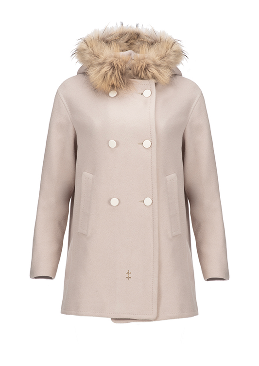 Дамско палто с качулка от естествен лисичи косъм collection Ka Bo